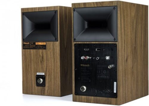 זוג רמקולים מדפיים מוגברים אלחוטיים Klipsch The Fives – צבע חום