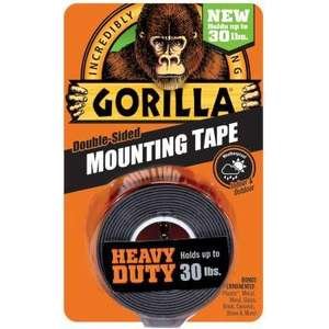 166094.jpg דבק דו צדדי עוצמתי Gorilla Mounting Tape שחור 2.52X152 ס"מ