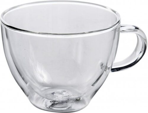 ארקוסטיל סט 6 כוסות קפוצ'ינו זכוכית דופן כפולה עם ידית 300 מ״ל