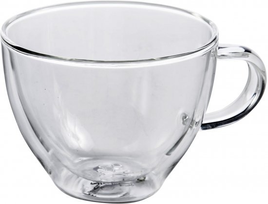 ארקוסטיל סט 6 כוסות קפוצ'ינו זכוכית דופן כפולה עם ידית 300 מ״ל