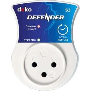221445.jpg מגן נחשולי מתח עם השהייה 3.5 דק׳ DEKO Defender S3 לבן