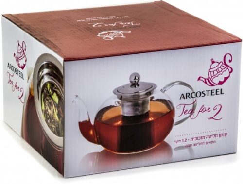 ארקוסטיל Tea For Two קומקום תה זכוכית 1.2 ליטר