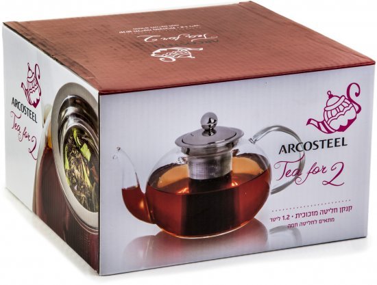 ארקוסטיל Tea For Two קומקום תה זכוכית 1.2 ליטר