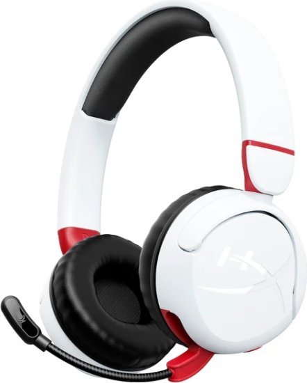 אוזניות גיימינג אלחוטיות HyperX Cloud Mini – צבע לבן / אדום