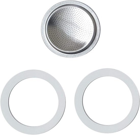 Pezzetti סט 2 גומיות סיליקון ופילטר למקינטות 2 כוסות