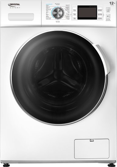 מכונת כביסה פתח חזית 12 ק"ג 1400 סל"ד קריסטל Expert MW121400 – צבע לבן