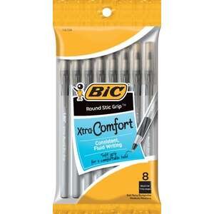 סט 8 עטים BIC Round Stic Grip 1.2 שחור