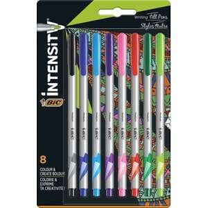 חבילת 8 עטים צבעוניים BIC Intensity 0.1