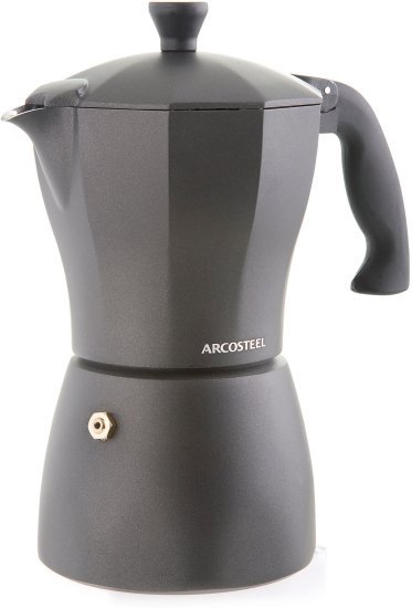 ארקוסטיל מקינטה אלומיניום תואמת אינדוקציה 9 כוסות שחור