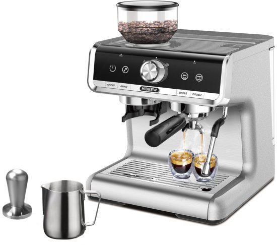 Hibrew H7 Barista Pro מכונת אספרסו מקצועית כסופה