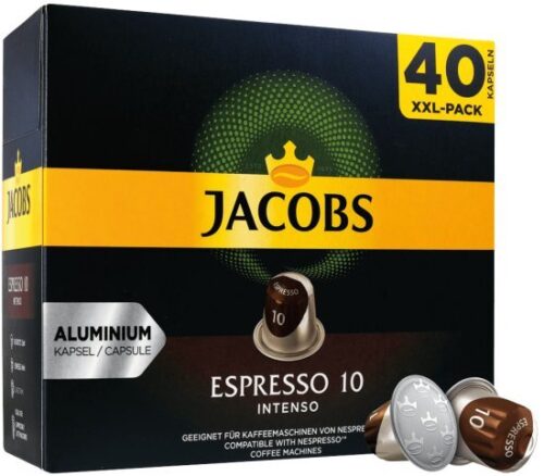 מארז קפסולות אלומיניום ג'ייקובס אינטנסו – 40 קפסולות