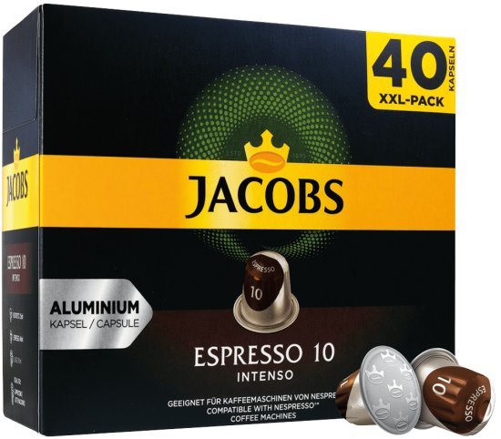 מארז קפסולות אלומיניום ג'ייקובס אינטנסו – 40 קפסולות