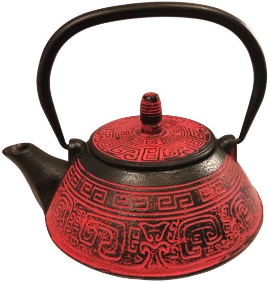 Guro Terracota קומקום יפני ברזל יצוק 1 ליטר אדום