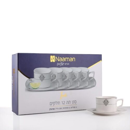 נעמן אינדי סט 6 ספלי תה עם תחתיות 220 מ״ל