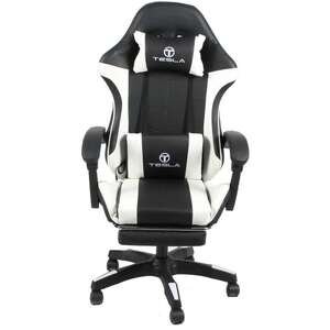 369280.jpg כיסא גיימינג Tesla 7008 עם כרית עיסוי והדום לבן