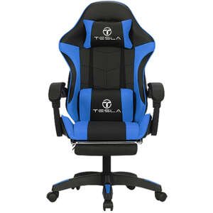 369282.jpg כיסא גיימינג Tesla 7008 כחול עם כרית עיסוי והדום נפתח