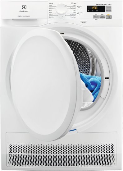 מייבש כביסה קונדנסור פתח חזית 7 ק"ג Electrolux PerfectCare 600 EW6C5722CM – צבע לבן – תוצרת פולין