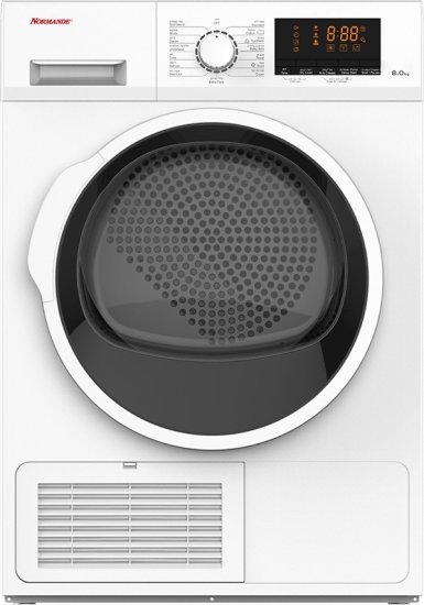 מייבש כביסה קונדנסור פתח חזית 8 ק"ג נורמנדה ND-9355W – צבע לבן