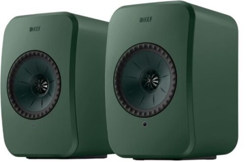 זוג רמקולים מדפיים אלחוטיים ומוגברים KEF LSX II LT – צבע ירוק