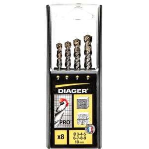 סט 8 מקדחי וידיה DIAGER לבטון 3–10 מ"מ