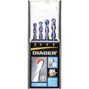 סט 8 מקדחים אוניברסליים DIAGER 3–10 מ"מ