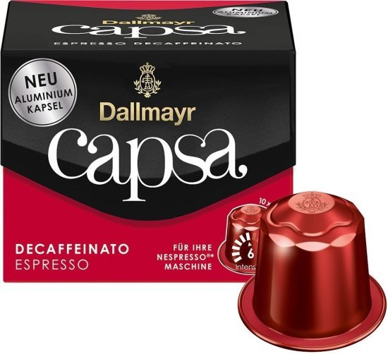 Dallmayr Espresso Decaffeinato קפסולות אלומיניום תואמות נספרסו 100 יחידות
