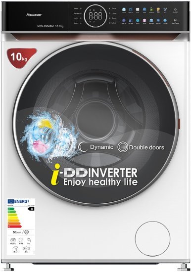 מכונת כביסה פתח חזית 10 ק"ג 1400 סל"ד Normande ND-1004BM – צבע לבן
