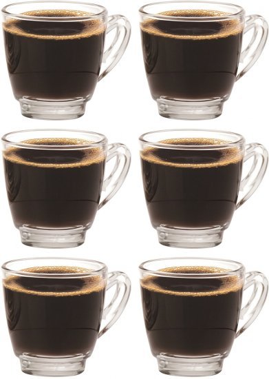 אושן קניה סט 6 כוסות אספרסו זכוכית 65 מ״ל