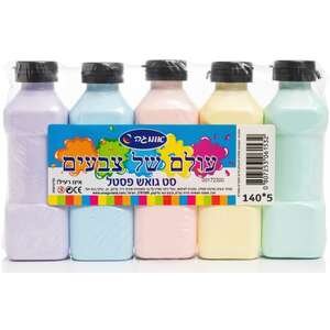 סט מיני בקבוקי גואש פסטל Omega 5 צבעים