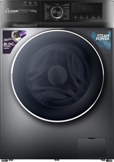 מכונת כביסה אינוורטר פתח חזית 10 ק"ג 1400 סל"ד לוקסור ND-10140S – צבע כסוף