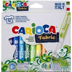 סט 12 טושים לטקסטיל Carioca Maxi