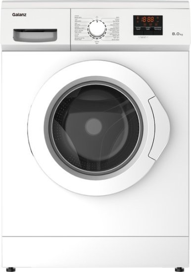 מכונת כביסה פתח חזית 8 ק"ג 1200 סל"ד Galanz GL8-WMQ8W – צבע לבן