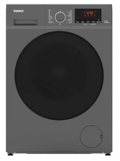 מכונת כביסה פתח חזית 10 ק"ג 1400 סל"ד Galanz GL10-WMT6W – צבע כסוף כהה