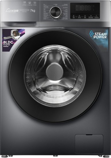 מכונת כביסה פתח חזית 7 ק"ג 1200 סל"ד לוקסור ND-7120S – צבע כסוף