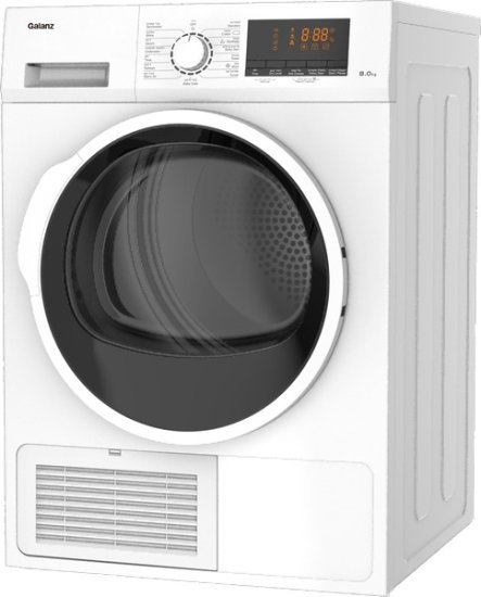 מייבש כביסה קונדנסור פתח חזית 8 ק"ג גלנץ DC-80S5C – צבע לבן