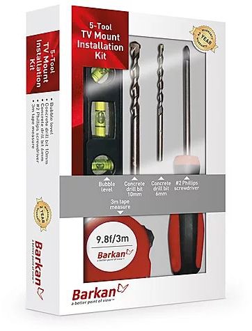 ערכת 5 כלים להרכבת זרוע על קירות בלוקים או בטון Barkan IKT5GL