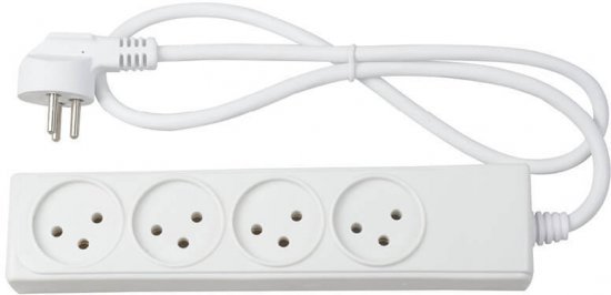 רב שקע 4 שקעים וכבל באורך 3 מטר NISKO