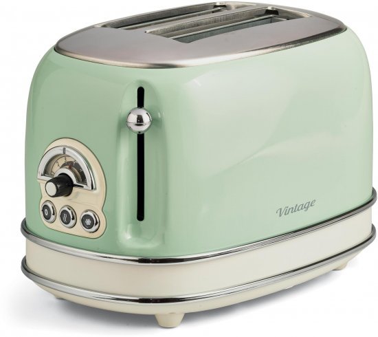 מצנם קופץ 2 פרוסות Ariete Vintage 0155 810W - צבע קרם / ירוק