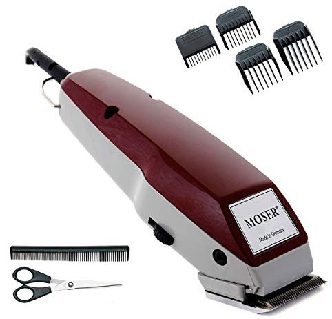 מכונת תספורת חשמלית עם סט מברשת ומספריים 1400-0278 Moser Profline - אדום