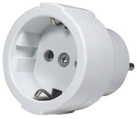 115090_b_1.jpg מתאם קבוע מתקע אירופאי לתקע ישראלי תלת פיני Wise Electric DPA-3 - צבע לבן