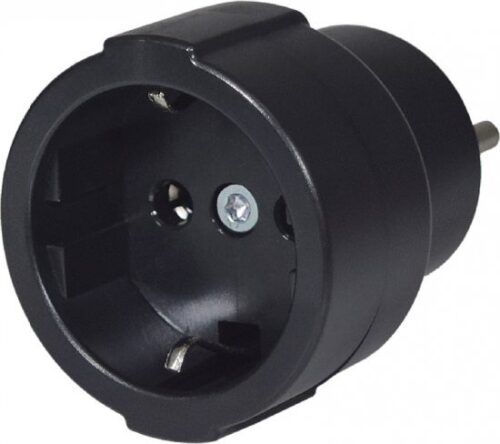 115092_b_1.jpg מתאם קבוע מתקע אירופאי לתקע ישראלי תלת פיני Wise Electric DPA-3 - צבע שחור
