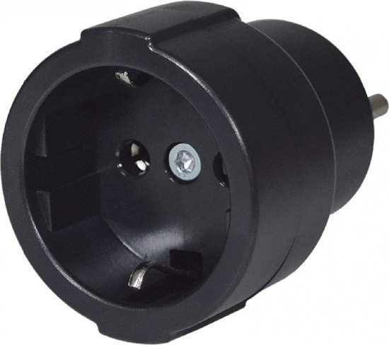מתאם קבוע מתקע אירופאי לתקע ישראלי תלת פיני Wise Electric DPA-3 - צבע שחור
