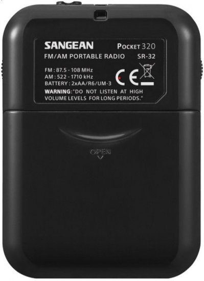 רדיו אנלוגי נייד (טרנזיסטור) SANGEAN POCKET-320 SR-32 - צבע שחור