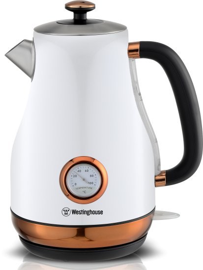 קומקום חשמלי 1.6 ליטר Westinghouse WKWK695WH 2200W - צבע לבן / נחושת