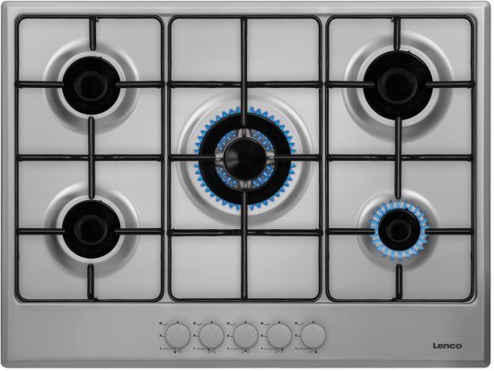 כיריים גז 5 להבות בישול LENCO LH-704IX - צבע נירוסטה