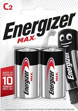 2 סוללות Energizer Max Alkaline Battery C-LR14 Pack