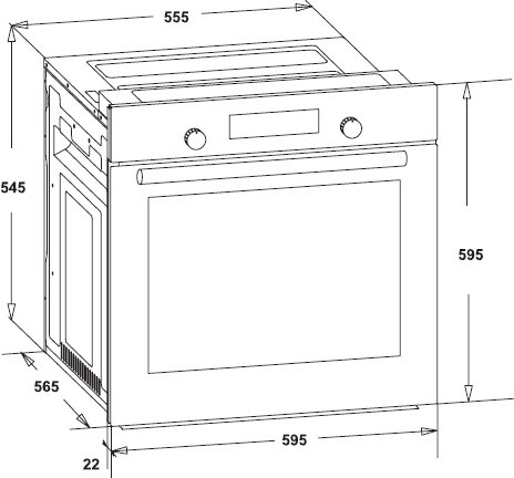 תנור בנוי מולטיסיסטם 80 ליטר 9 תוכניות Fujicom FJ-BIRT9CK - צבע שחור