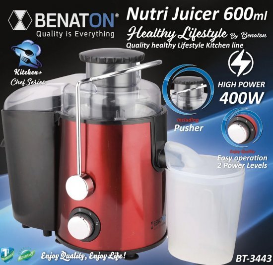 מסחטת מיצים לפירות וירקות קשים 400W BT-3443 מבית Benaton