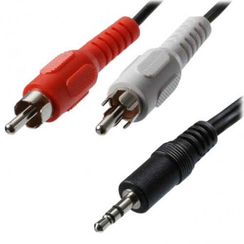כבל 3.5 מ''מ לחיבור 2xRCA באורך 3 מטרים Gold Touch