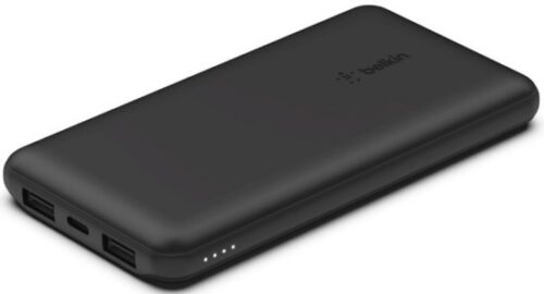 סוללת גיבוי כולל כבל Belkin Boost 10000mAh Power Bank 2xUSB-A 12W USB-C 15W - צבע שחור